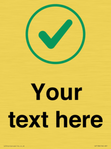 Custom plain background, green tick in circle sign